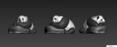 Statuette (Panda on a rock, STK_0248) 3D models for cnc